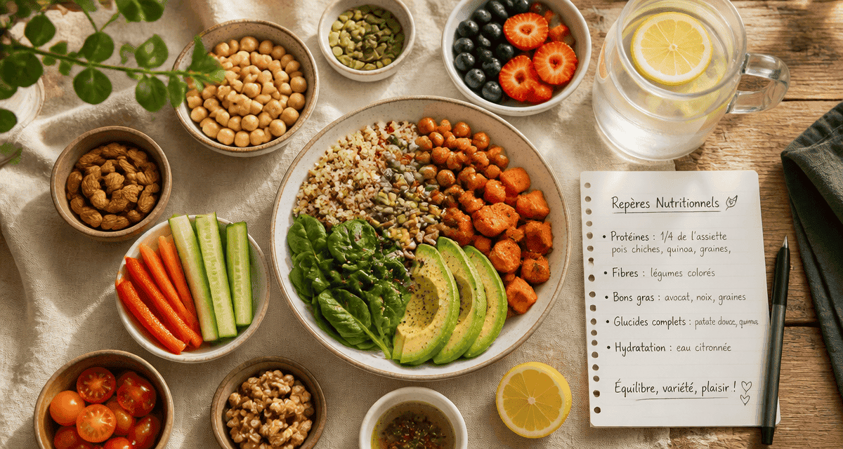 assiette aliment bon pour la santé avec légumineuses
