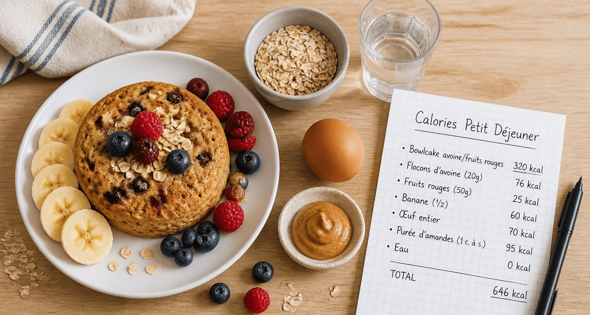 Petit dejeuner sain avec calories au petit dejeuner