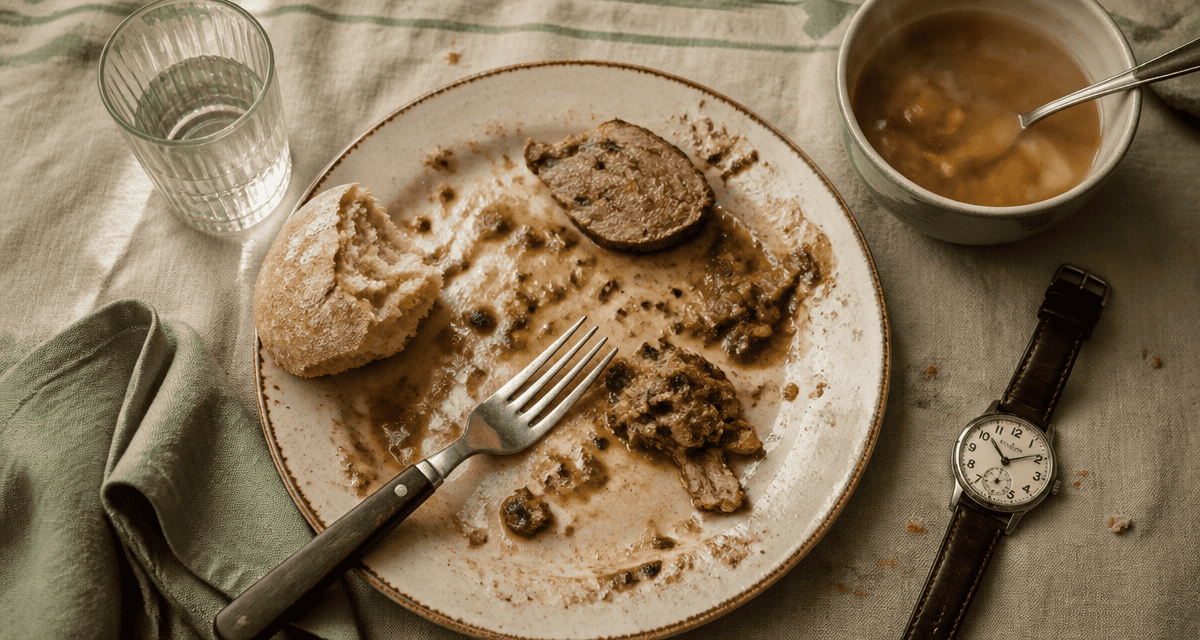 combien de temps pour eliminer un gros repas image assiette montre