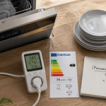 Consommation lave vaisselle avec wattmètre et étiquette énergie