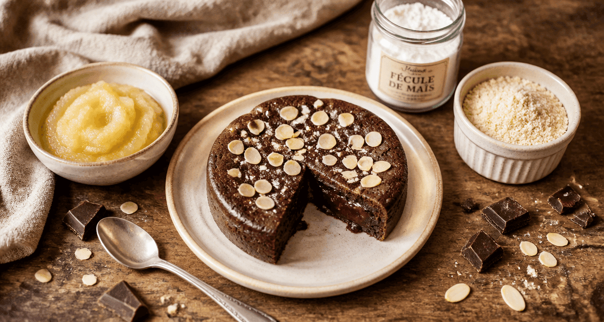 gateaux sans farine et sans oeuf fondant chocolat en tranches