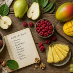 liste fruits variés sur table