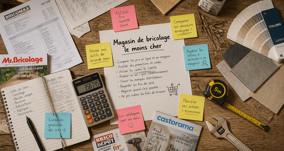 magasin de bricolage le moins cher factures et outils