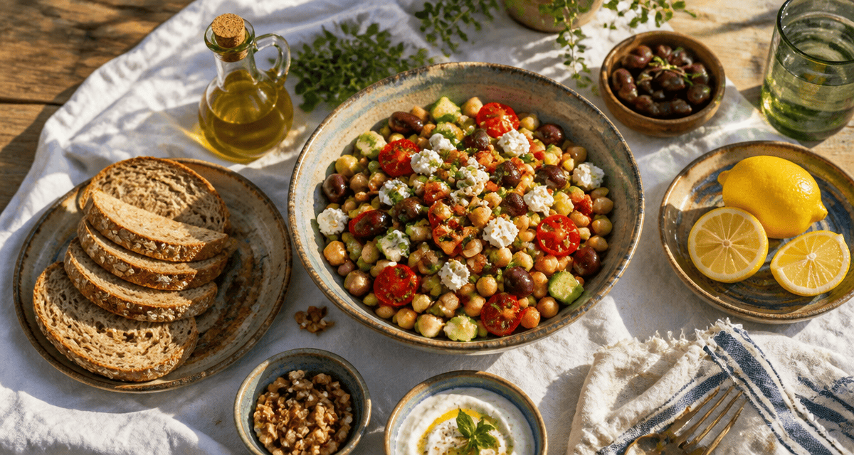 menu type regime mediterraneen salade cretoise