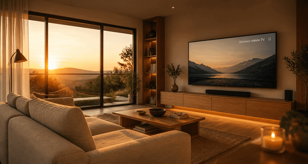 quelle distance entre tv et canapé dans un salon lumineux