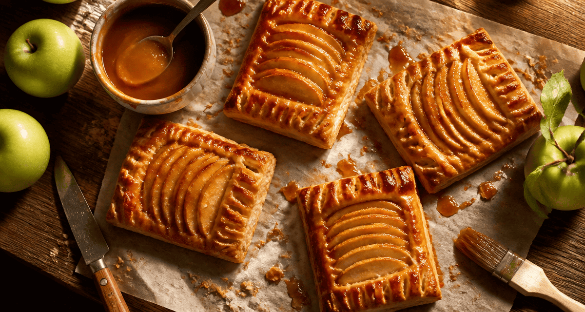 recette avec de la pate feuilletee feuilletes pommes dorés