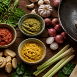 recette avec pate de curry trio bols ingrédients wok