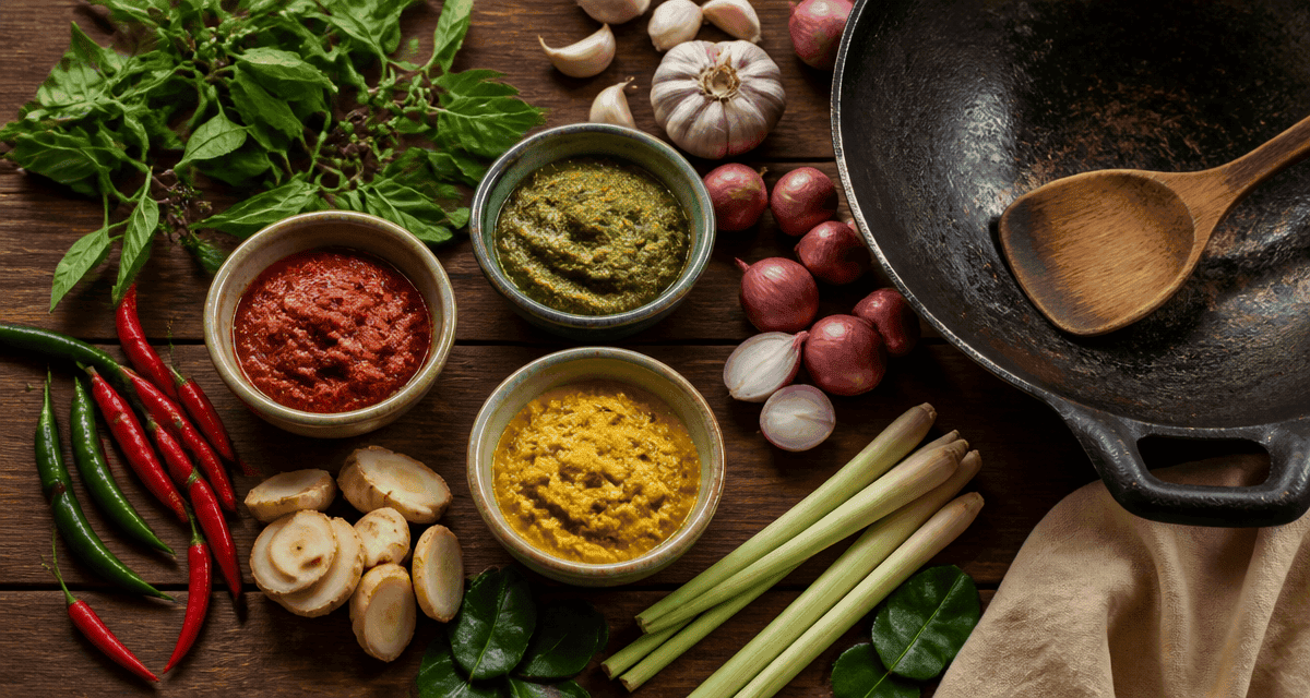 recette avec pate de curry trio bols ingrédients wok