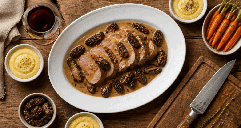 recette filet mignon de veau gastronomique plat sauce morilles