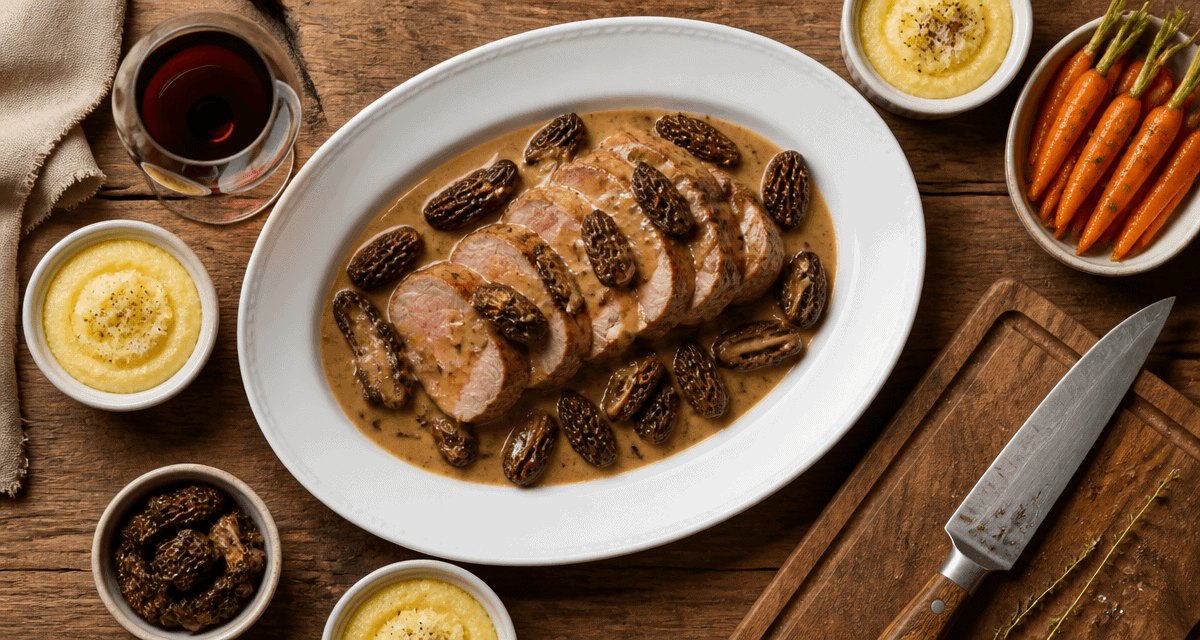 recette filet mignon de veau gastronomique plat sauce morilles