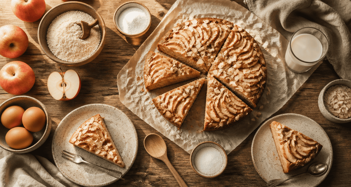 recette gâteau sans sucre pour diabétique, gâteau pommes amandes
