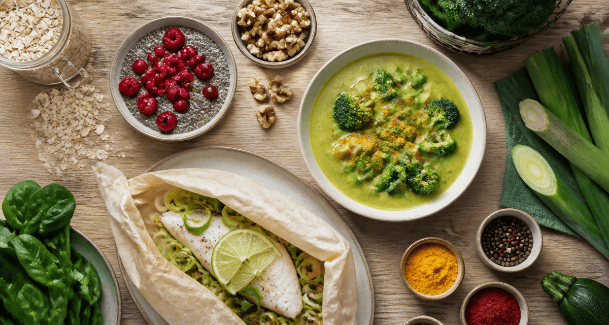 recette pour maigrir le ventre avec fibres, légumes et poisson