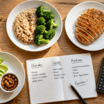 tableau glucide lipide proteine assiettes aliments