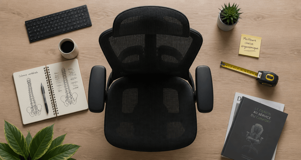 top chaise ergonomique vue du dessus au bureau