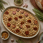 accompagnement flageolet crémeux avec saucisse et pain