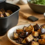Aubergine air fryer fondante, cubes dorés