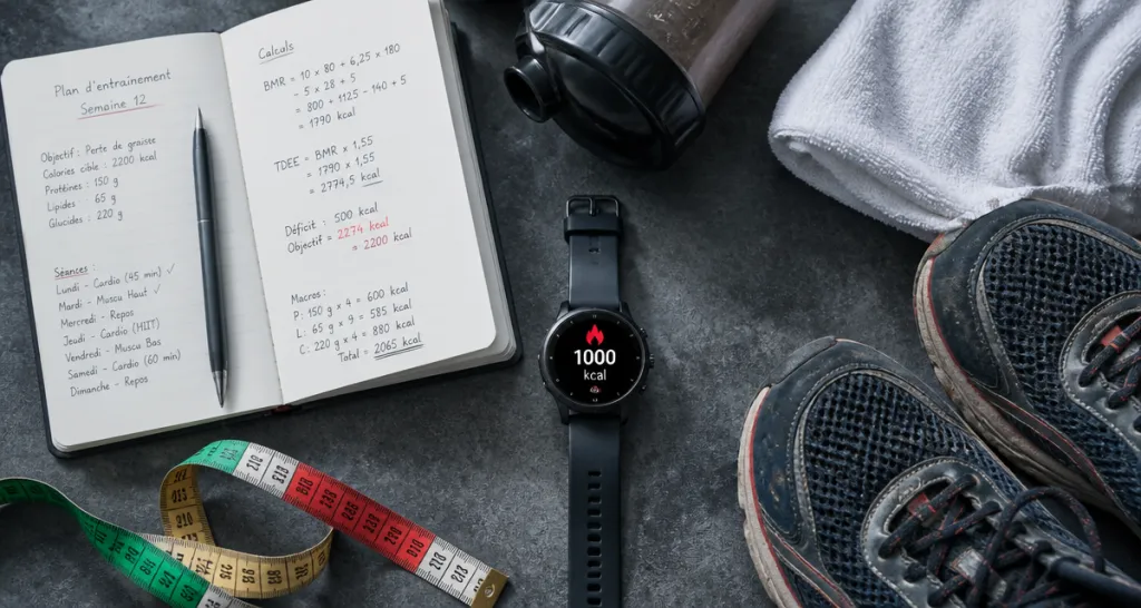 bruler 1000 calories par jour montre carnet baskets