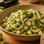 Salade courgette concombre fraîche, menthe et feta