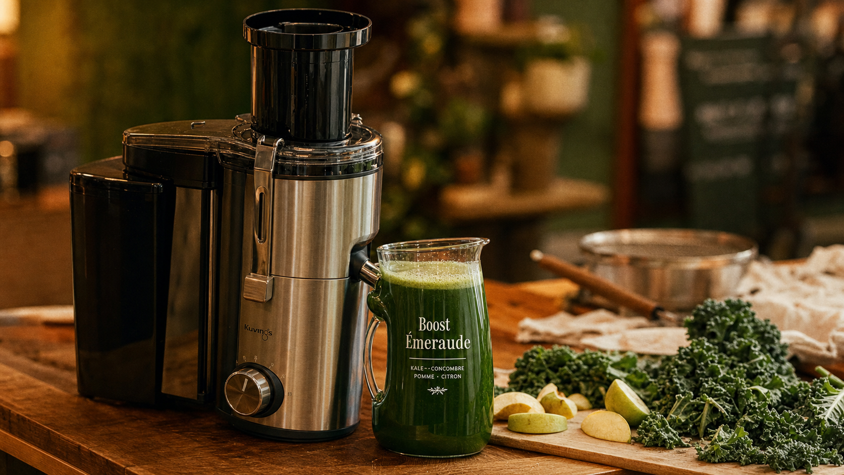 Meilleur extracteur de jus professionnel en inox et jus vert en cuisine pro