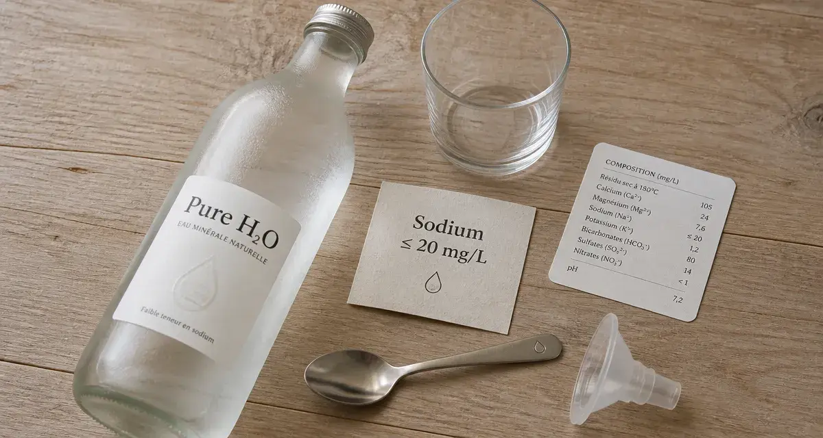 Quelle est l’eau minérale la moins salée, sodium ≤ 20 mg/L