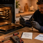 Réparation four encastrable : technicien vérifie la résistance, aide 25 €