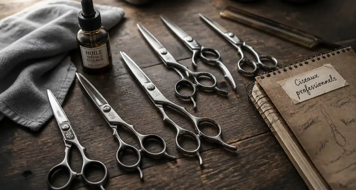 Top 10 ciseaux coiffure professionnel en flat-lay