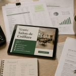 vente d un salon de coiffure sur bureau avec outils et contrats