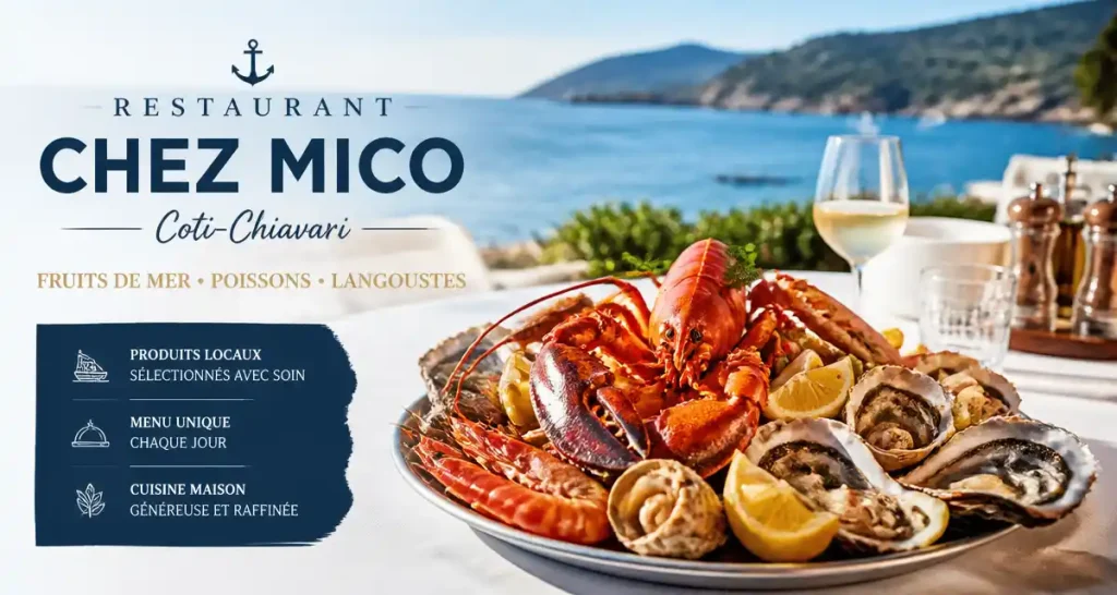 Restaurant fruits de mer à Coti-Chiavari