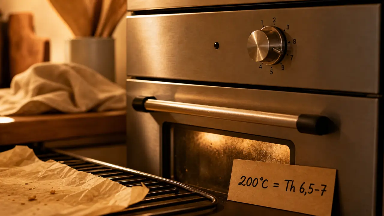 200 degrés thermostat : Th 6,5-7 sur le four
