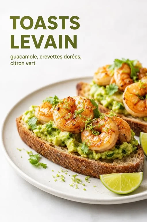 Toasts aux crevettes et guacamole, une idée originale pour manger le guacamole autrement