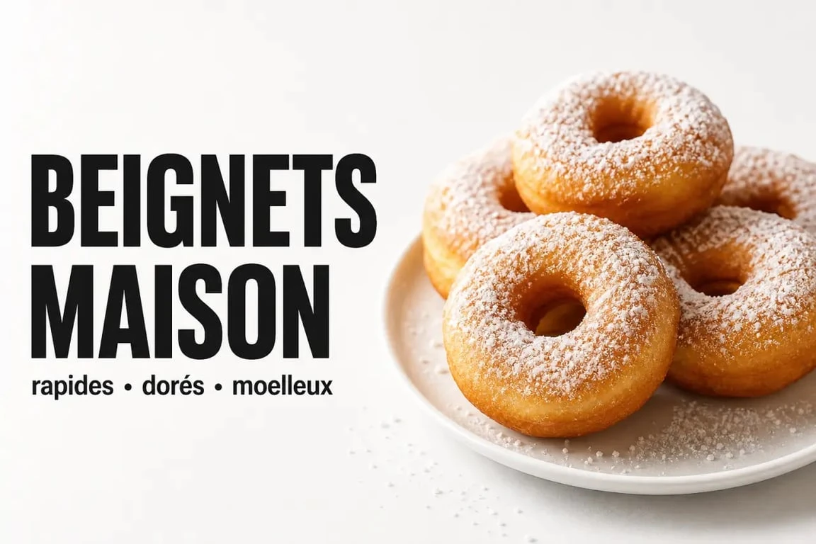 Beignet rapide maison doré et moelleux sur assiette blanche