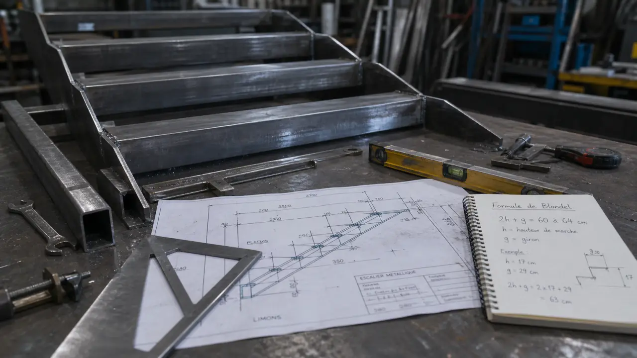 Fabriquer un escalier en metal : limons et pente d’escalier métallique
