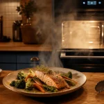 Four vapeur avis en cuisine, saumon vapeur et légumes