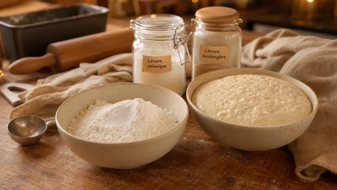 Levure chimique ou boulangère : poudre à lever et levure boulangère en bols