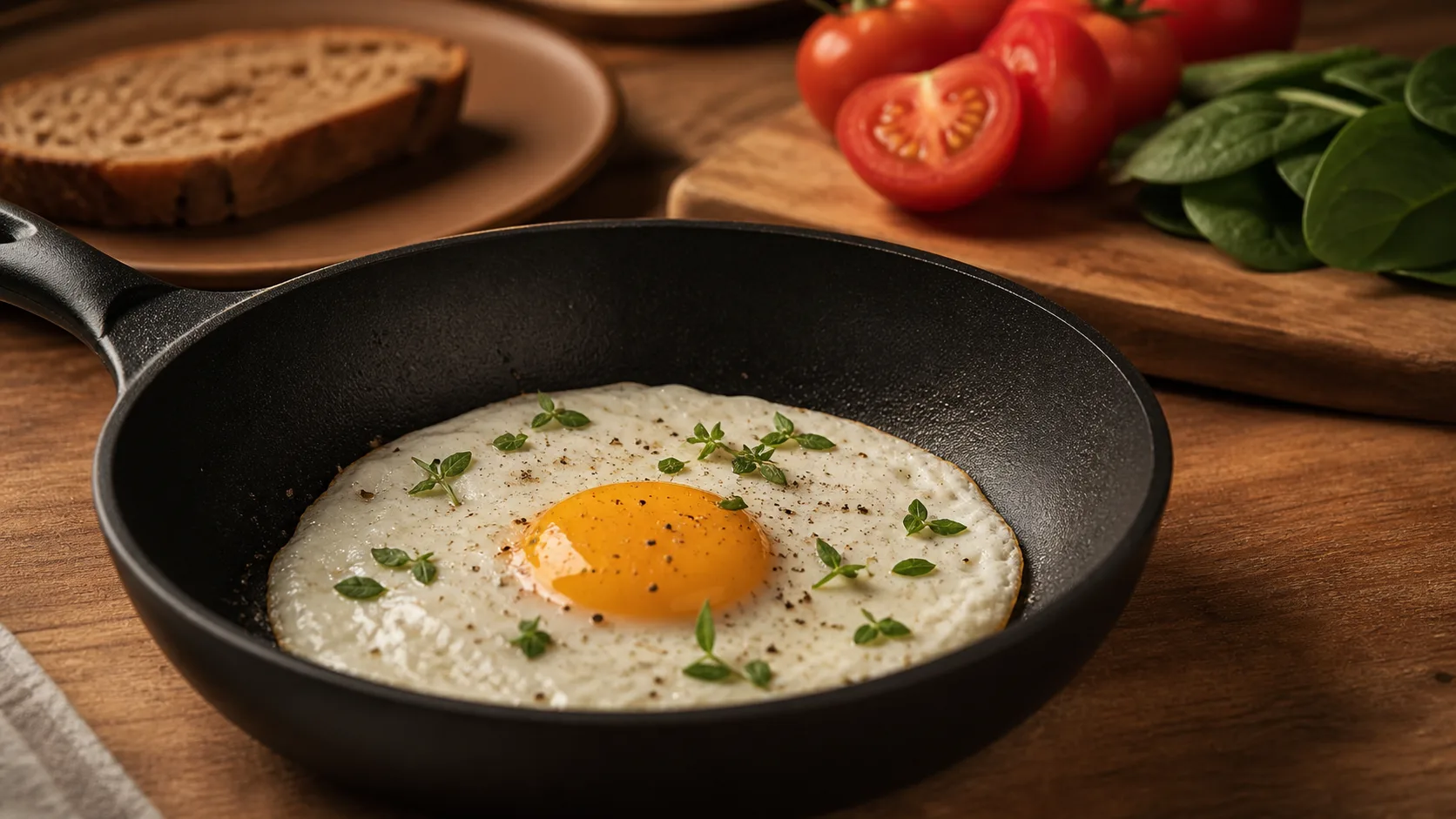 oeufs au plat proteines : 90 kcal, jaune coulant, cuisson douce