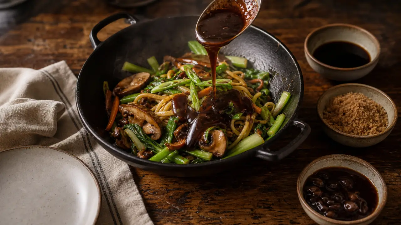 Par quoi remplacer la sauce huitre : hoisin ou sauce aux champignons sur wok