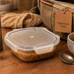 Tupperware pour soupe hermétique sans fuite, joint en silicone visible
