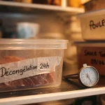 Viande décongelé combien de temps au frigo : boîte 24h volaille