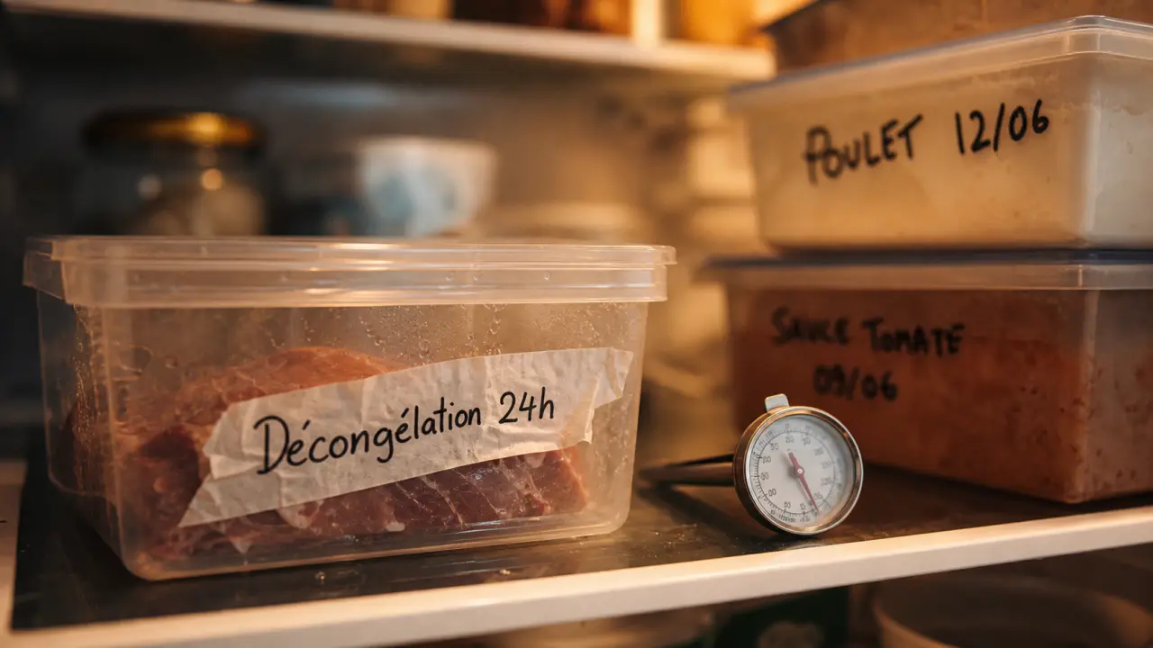 Viande décongelé combien de temps au frigo : boîte 24h volaille