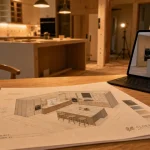 Conception cuisine logiciel : plan 3D imprimé pour aménager une cuisine