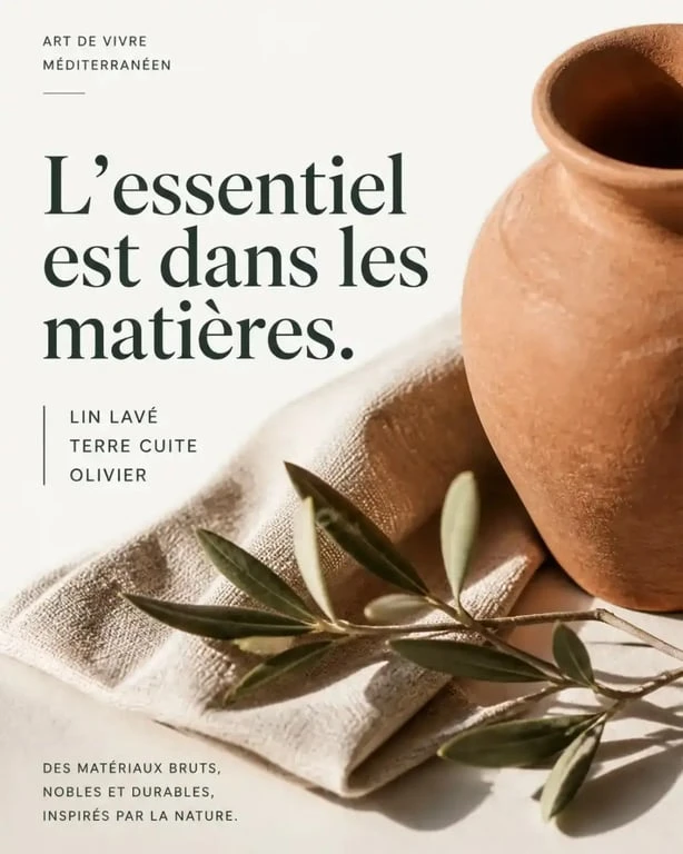 Détails de matières naturelles pour une décoration style méditerranéen
