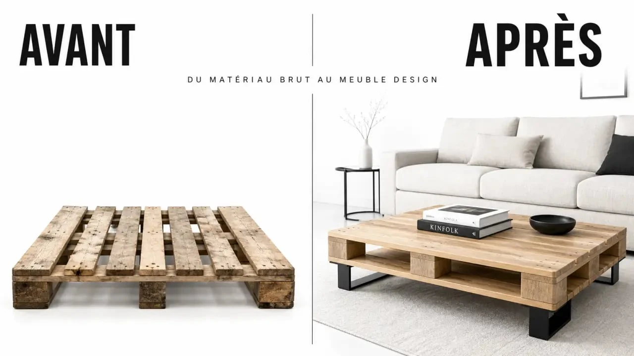 Fabriquer une table basse originale : avant après d’un matériau de récup transformé en meuble fini