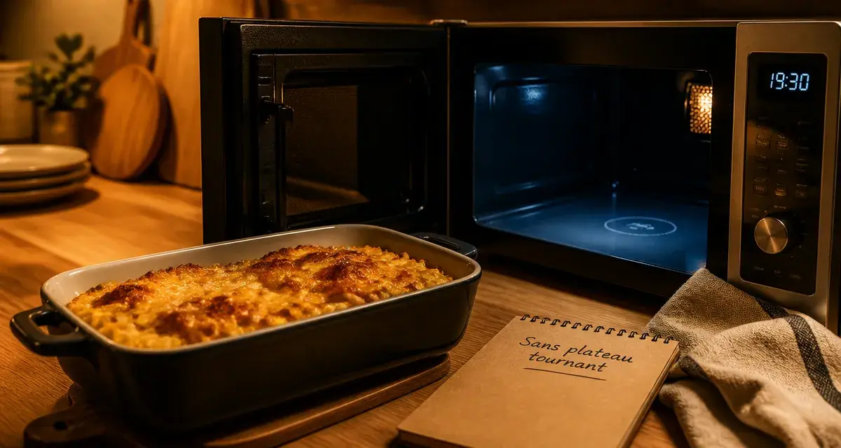 Micro onde sans plateau tournant avis : gratin sans plateau tournant