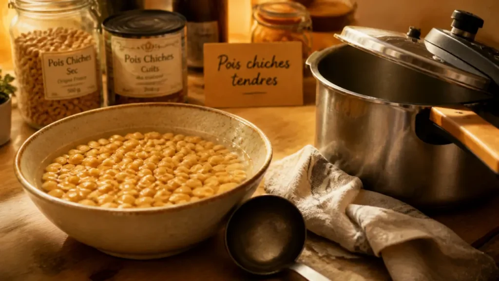 Préparer des pois chiches sans les rater : 8 à 12 h de trempage, cuisson sans sel et texture fondante