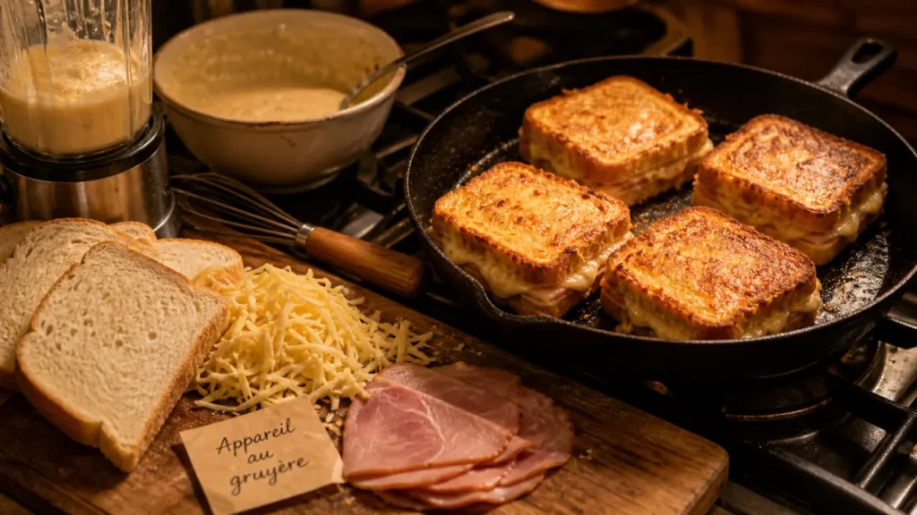 Croque-monsieur à la poêle de Cyril Lignac : 10 minutes pour un résultat croustillant et fondant