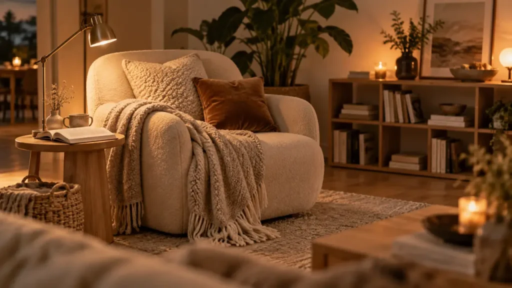 Coin cocooning salon : le mauvais éclairage qui gâche l’effet refuge