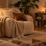 Coin cocooning salon, mauvais éclairage qui gâche l’effet refuge