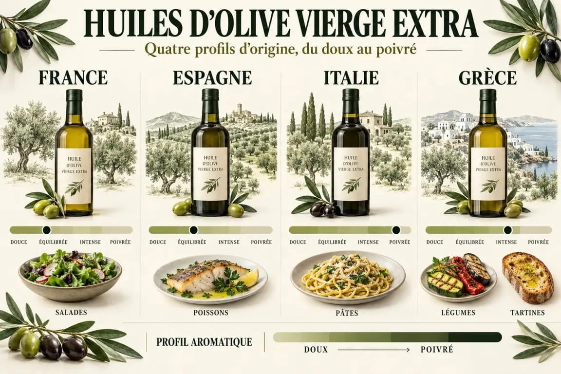Top 10 des meilleures huiles d’olive vierge extra selon l’origine, le goût et l’usage