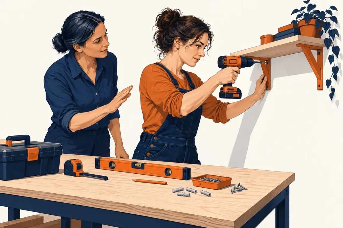 Cours de bricolage femme avec apprentissage de la perceuse en atelier