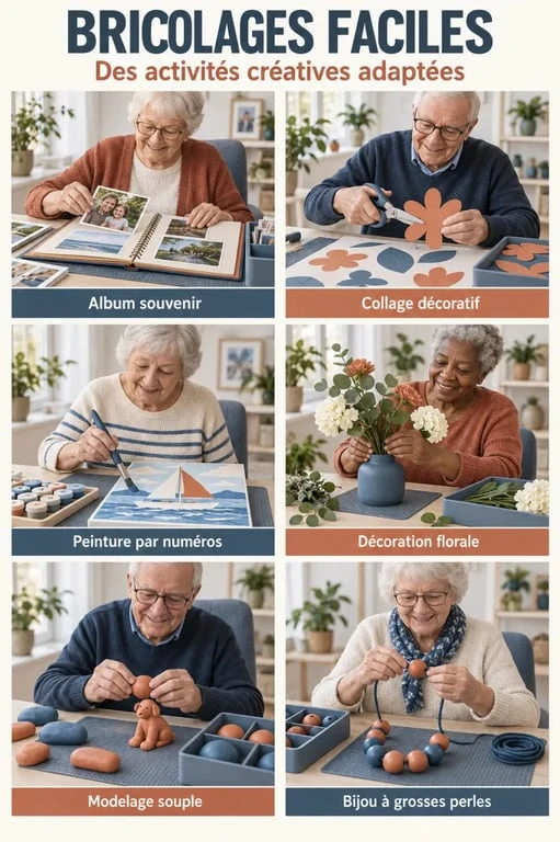 Bricolage facile pour personnes âgées : six activités manuelles adaptées et sécurisées